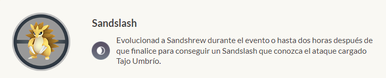 Pokémon GO: Sandshrew en el Día de la Comunidad! Tajo Umbrío de Sandslash