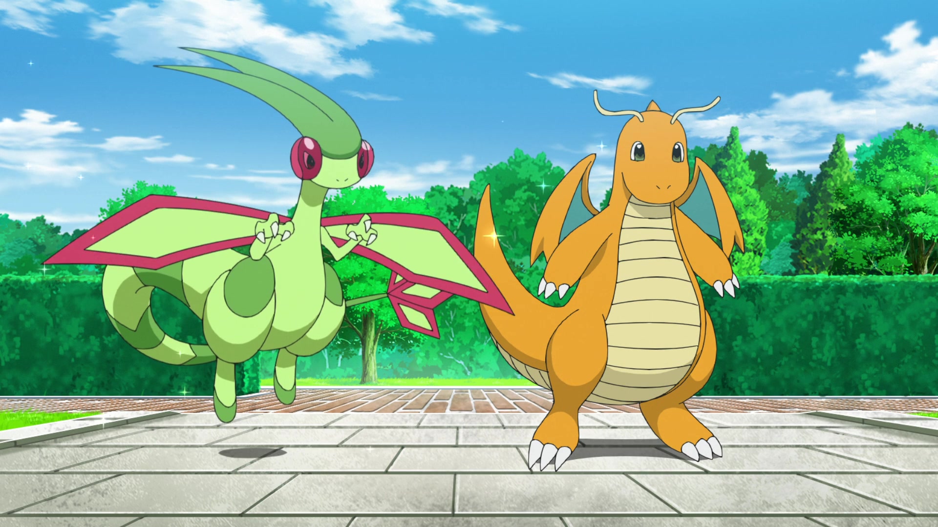 Episodio 93 Viajes Pokémon Flygon de Goh y Dragonite de Ash