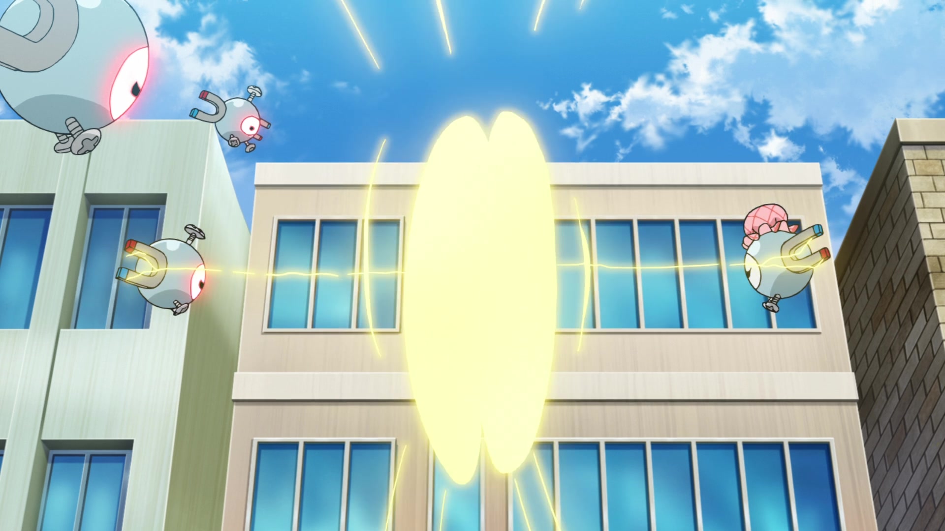 Episodio 93 Viajes Pokémon François se enfrenta a otros Magnemite para proteger a Ren