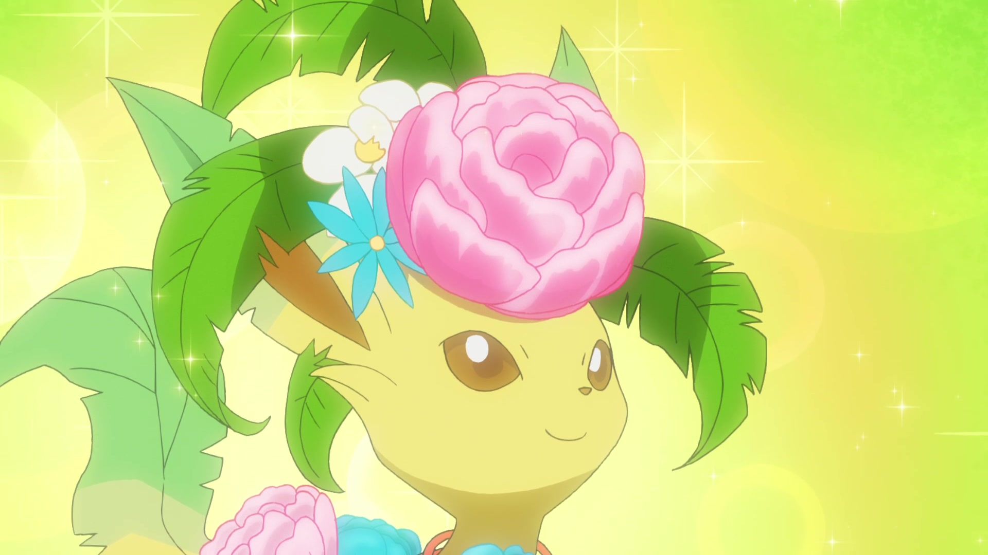 Episodio 94 Viajes Pokémon arreglo flora de Leafeon