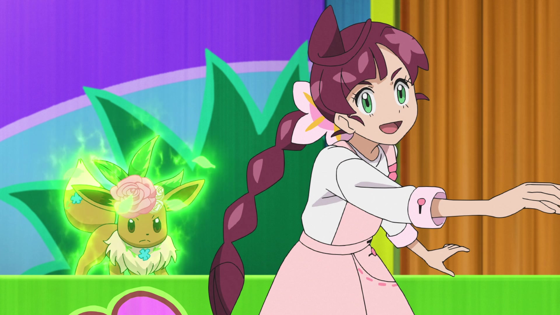 Episodio 94 Viajes Pokémon Chloe y Eevee en combate