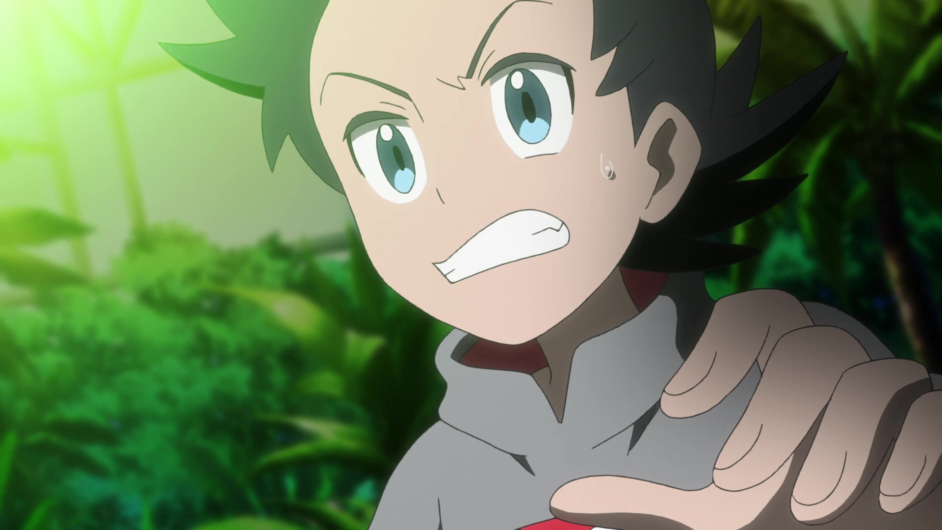 Episodio 94 Viajes Pokémon Goh ante el Rayo Solar de Lurantis