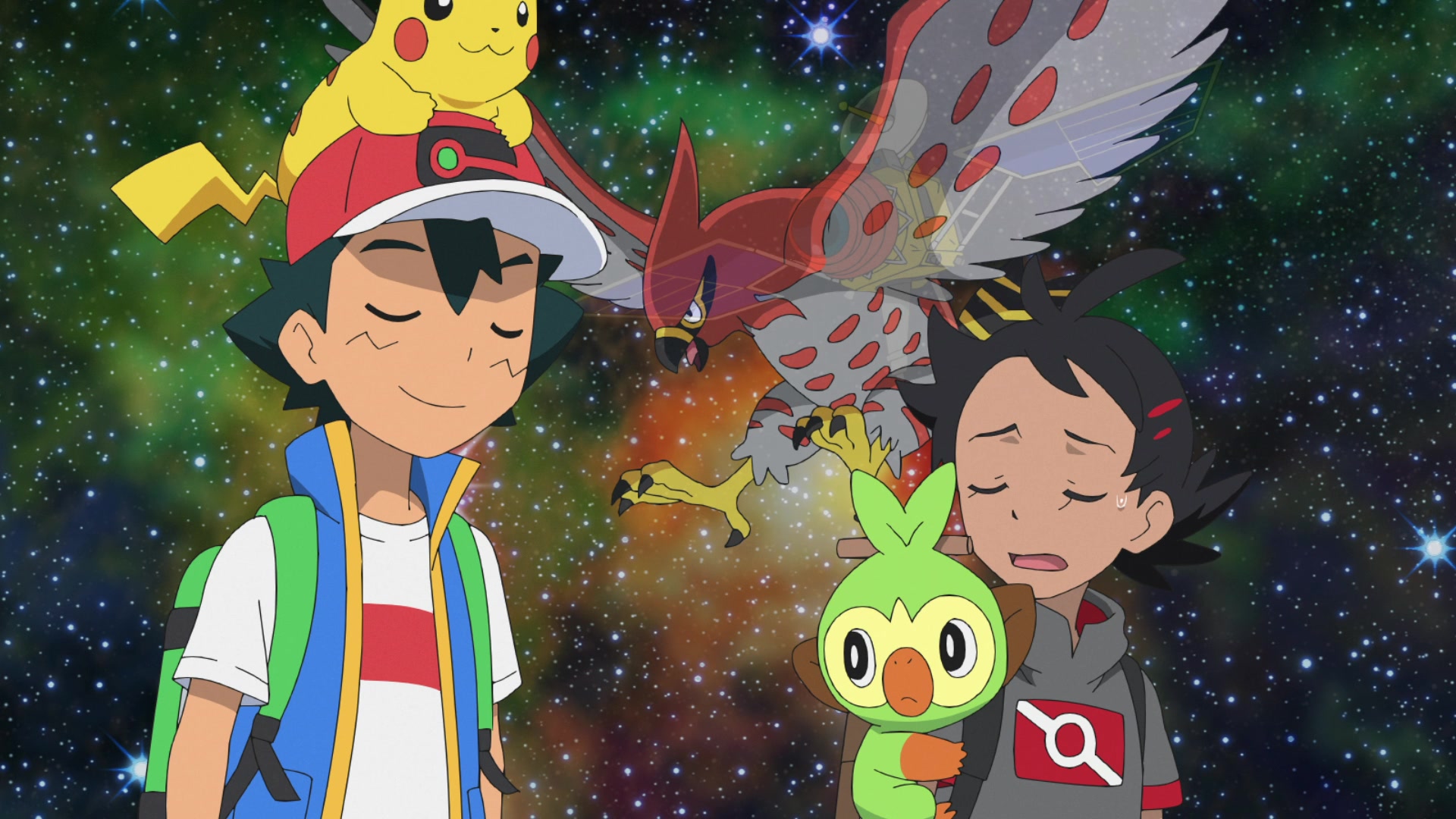 Episodio 107 Viajes Pokémon Talonflame Ash Pikachu Goh y Grookey