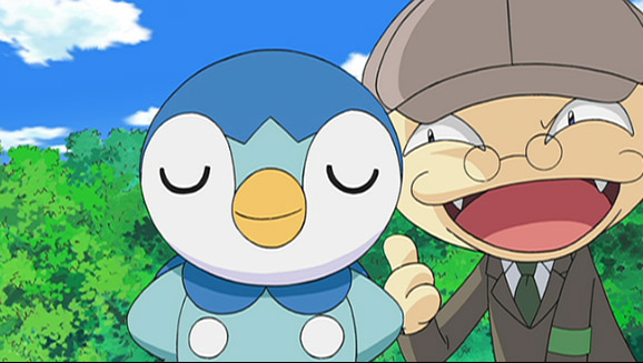 TV Pokémon: Piplup es la caña Piplup y Meowth