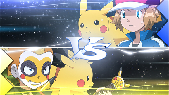 TV Pokémon: Combates de la misma especie Serena se viste de Ash y lucha junto a Pikachu