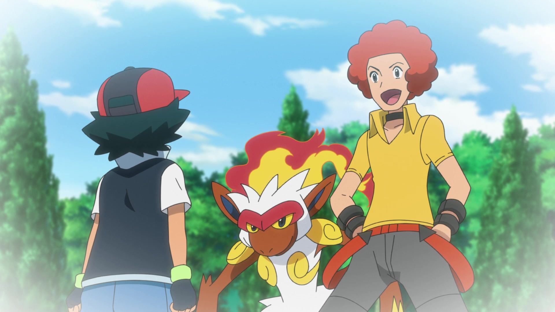 Episodio 100 Viajes Pokémon Fausto del Alto Mando de Sinnoh y Ash