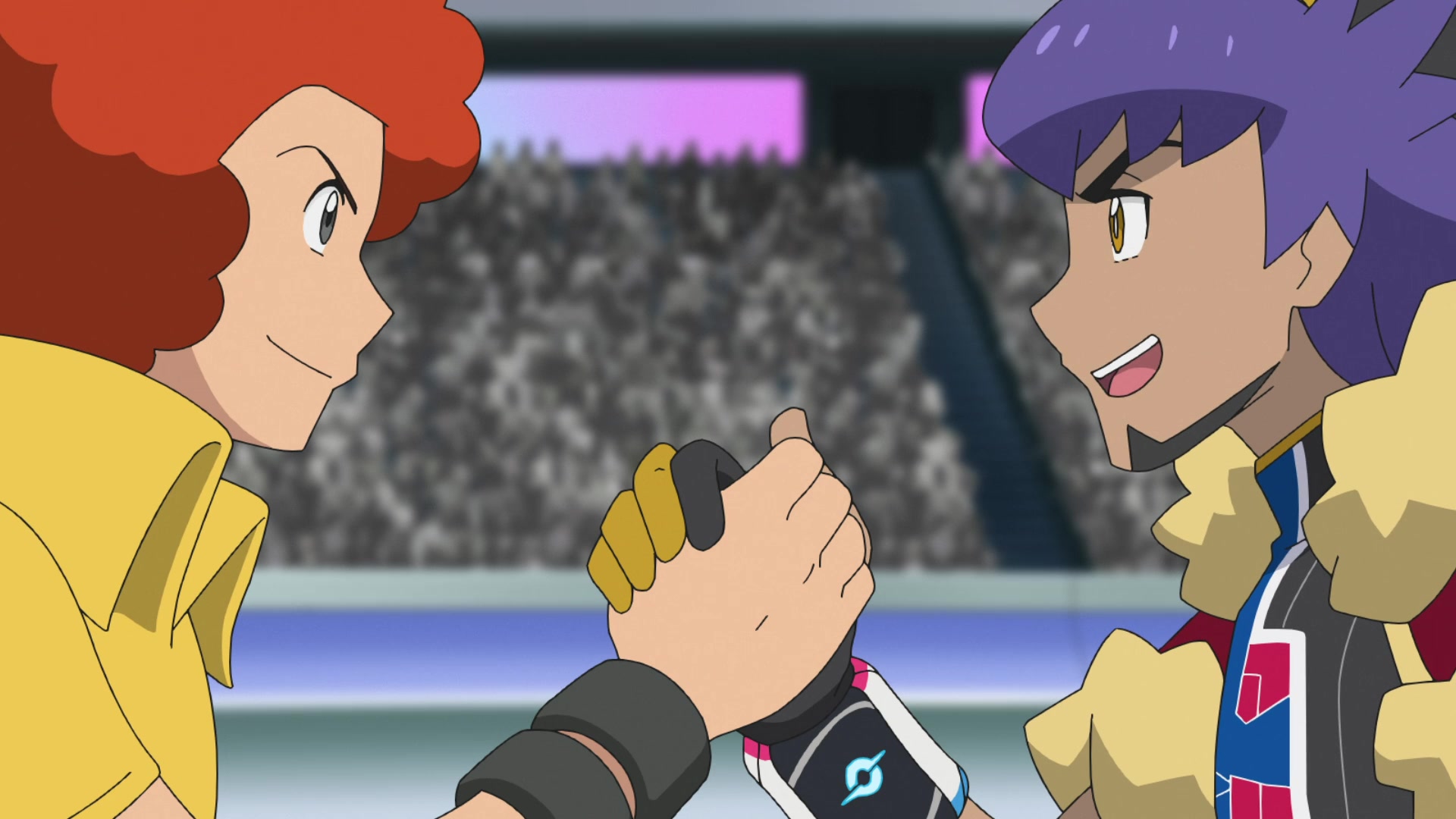 Episodio 100 Viajes Pokémon Fausto y Lionel se dan la mano