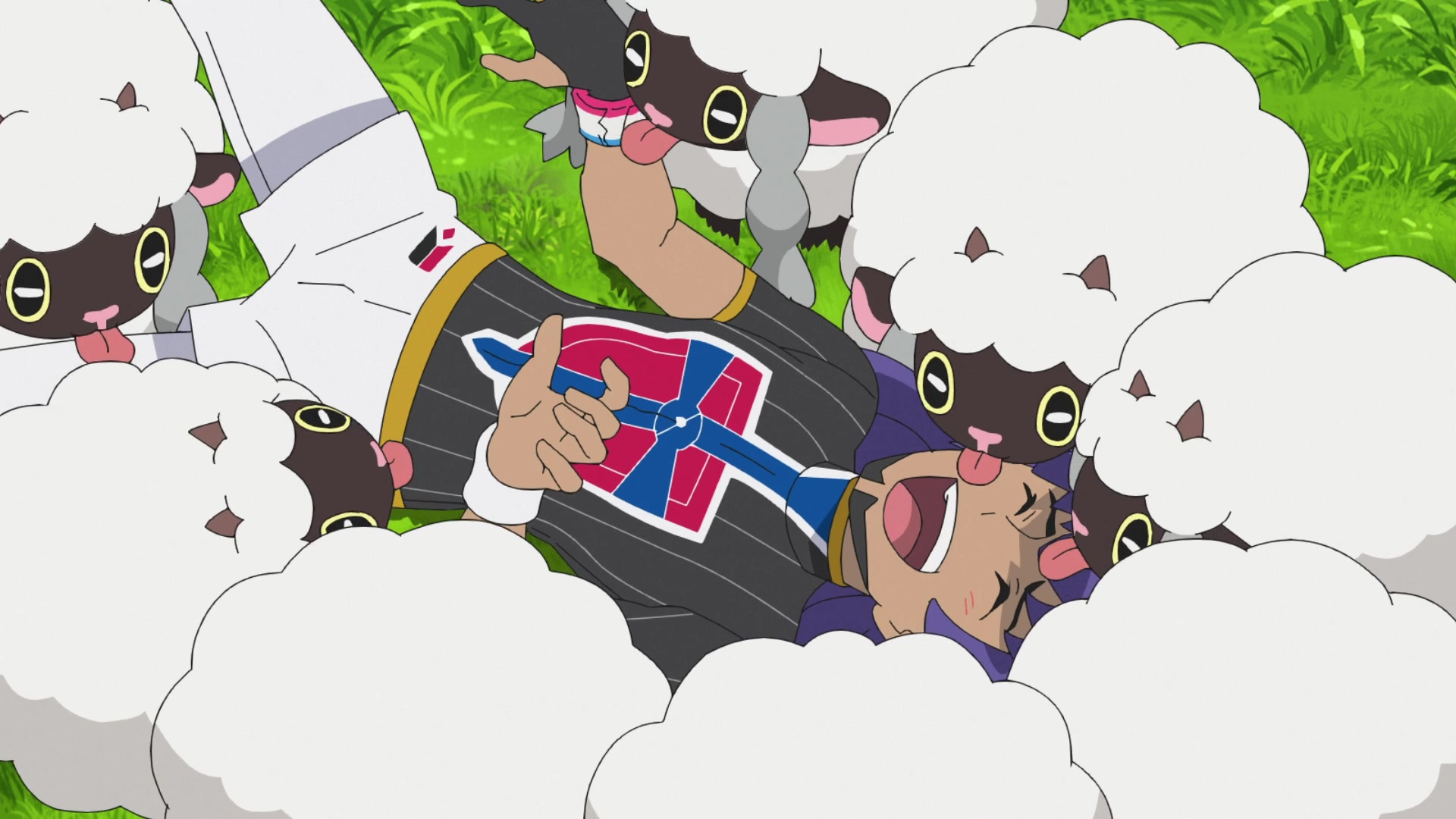 Episodio 100 Viajes Pokémon Lionel jugando con Wooloo