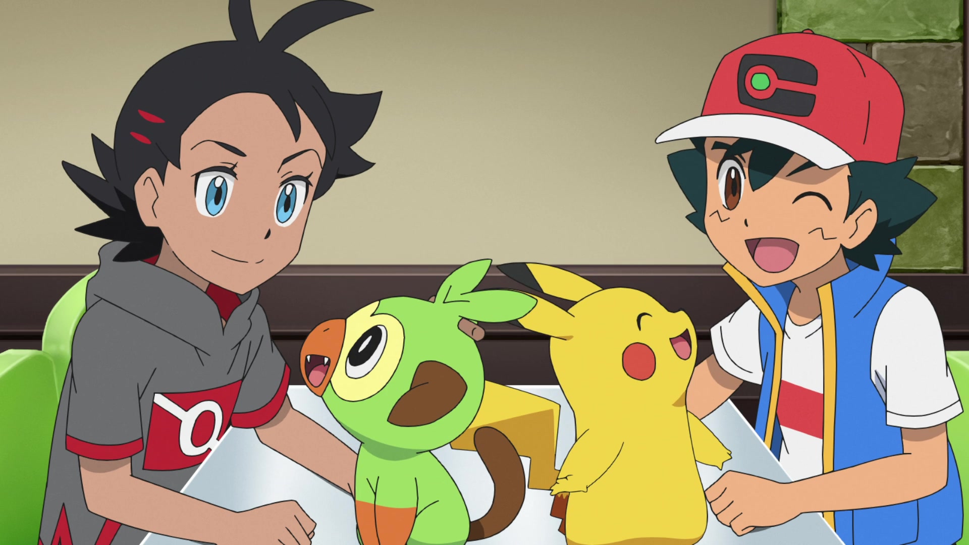 Episodio 106 Viajes Pokémon Goh, Grookey, Pikachu y Ash