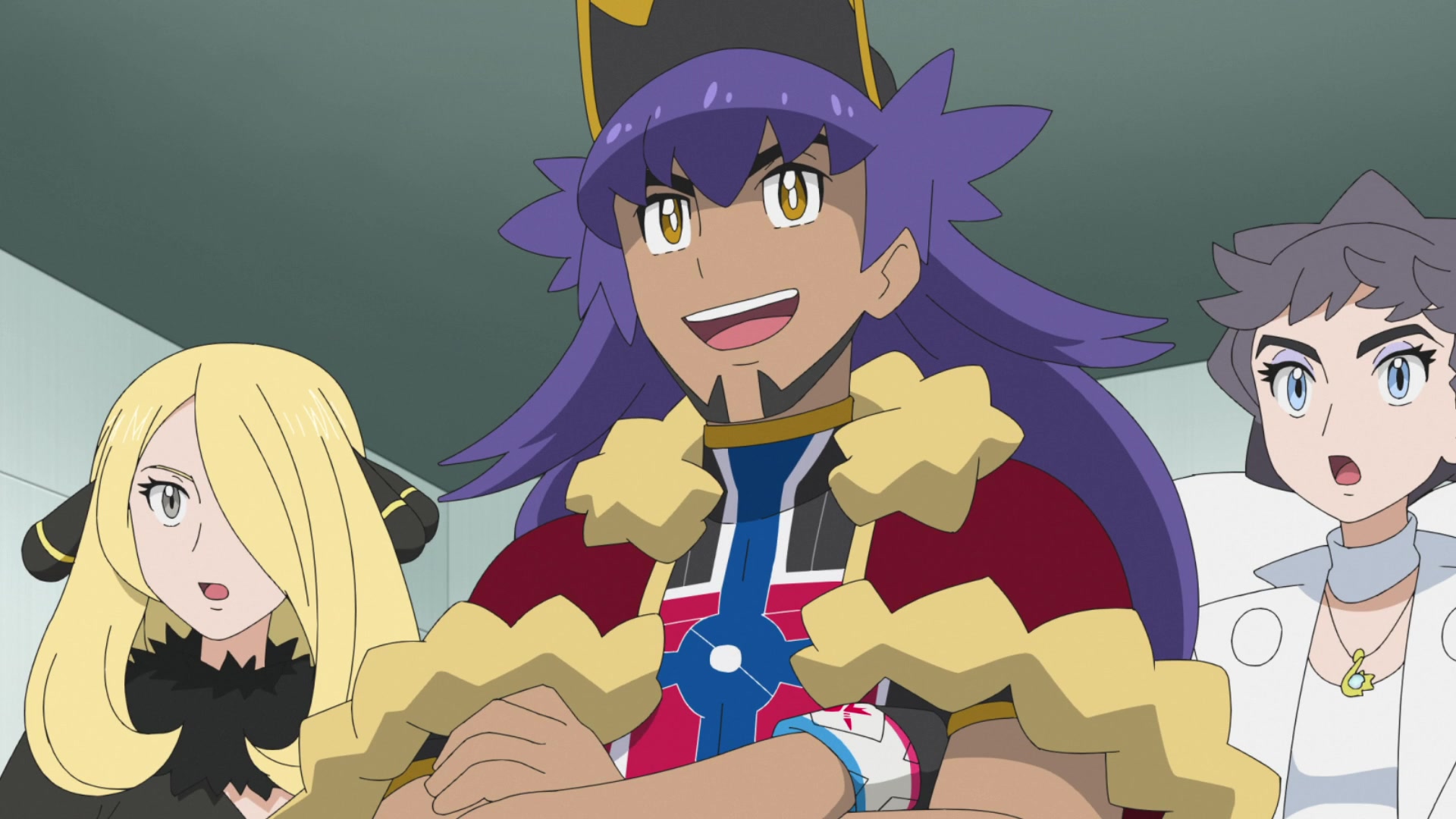 Episodio 118 Viajes Pokémon (resumen) Lionel, Cintia y Dianta sorprendidos por la idea de Ash