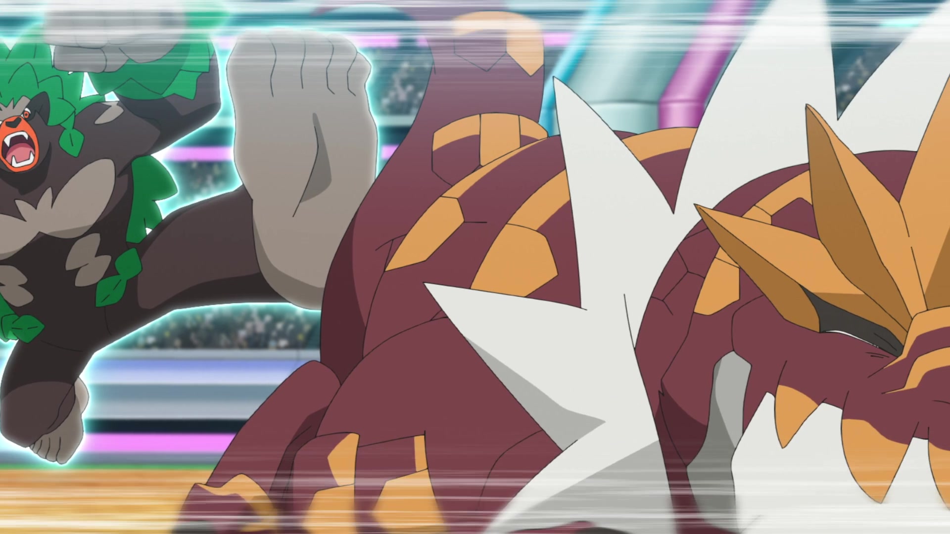 Episodio 122 Viajes Pokémon Rillaboom de Lionel contra Tyrantrum de DIanta