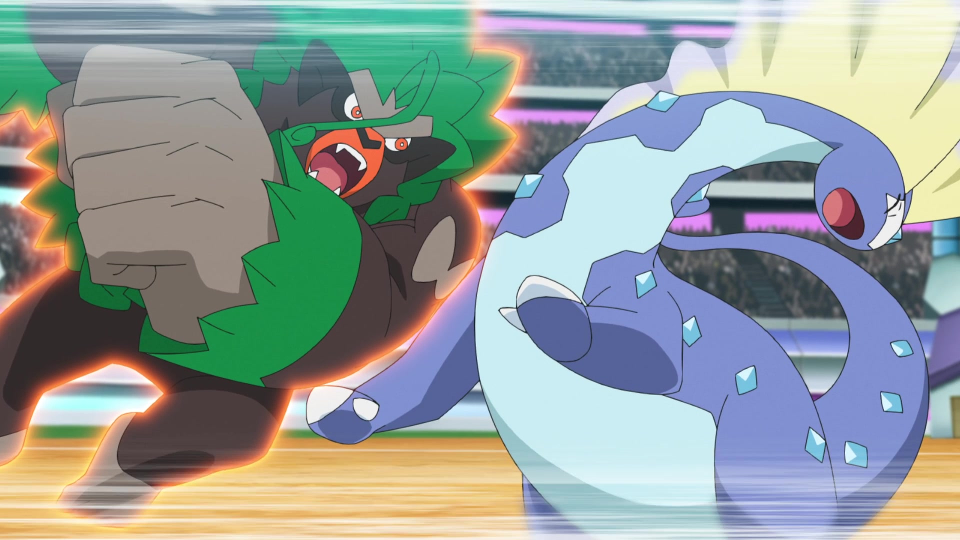Episodio 122 Viajes Pokémon Rillaboom de Lionel contra Aurorus de Dianta